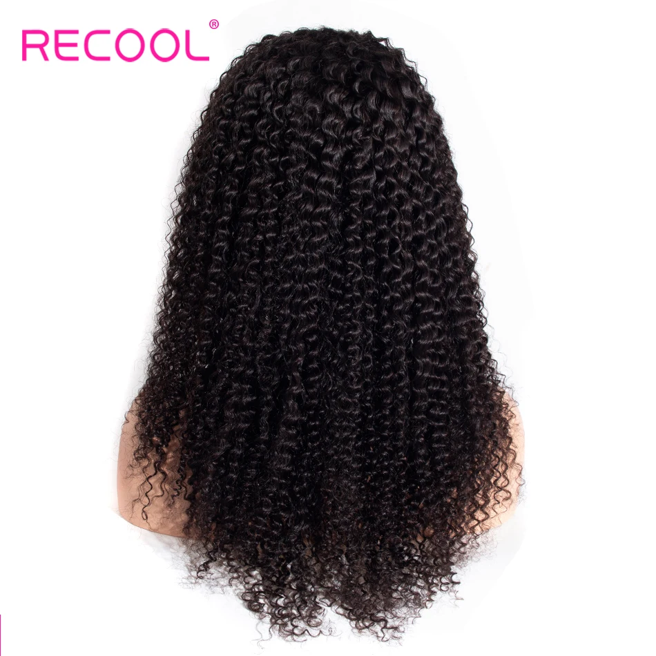 Recool кудрявый парик полный шнурок человеческих волос парики высокое соотношение