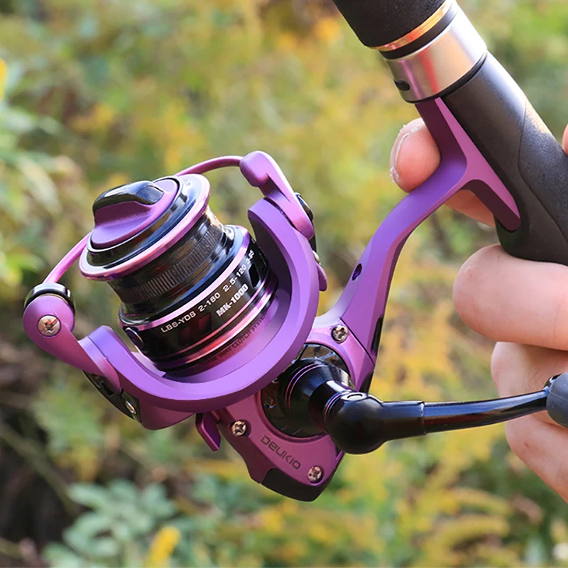 

DEUKIO Fishing Reel Spool Spinning All Metal 5KG Max Drag Power MK1000 5+1BB 5.5:1 High Speed Freshwater Carp Fishing Reel