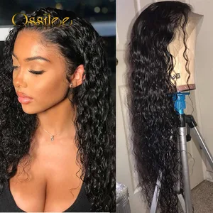 Парики из натуральных волос на шнурке 4x413x4 HD с закрытием Реми, волнистые бразильские кудрявые натуральные волосы, парики на шнурке для чернокожих женщин