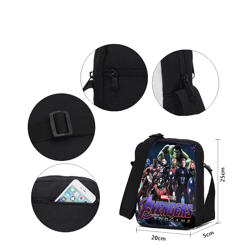 MARVEL Boys and Girls Three-Piece Schoolbag Children's Outdoor Travel Bag Cartoon Printing Backpack Mochila Christmas Gifts