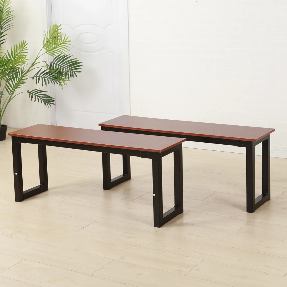 

Two Colors Hot Sales 2pcs Simplistic Iron Frame Dining Benches Dining Chairs US Warehouse