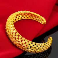 not fade filled 18k gold bracelets for women men pulseira feminina bizuteria wedding gemstone 18k gold bracelets