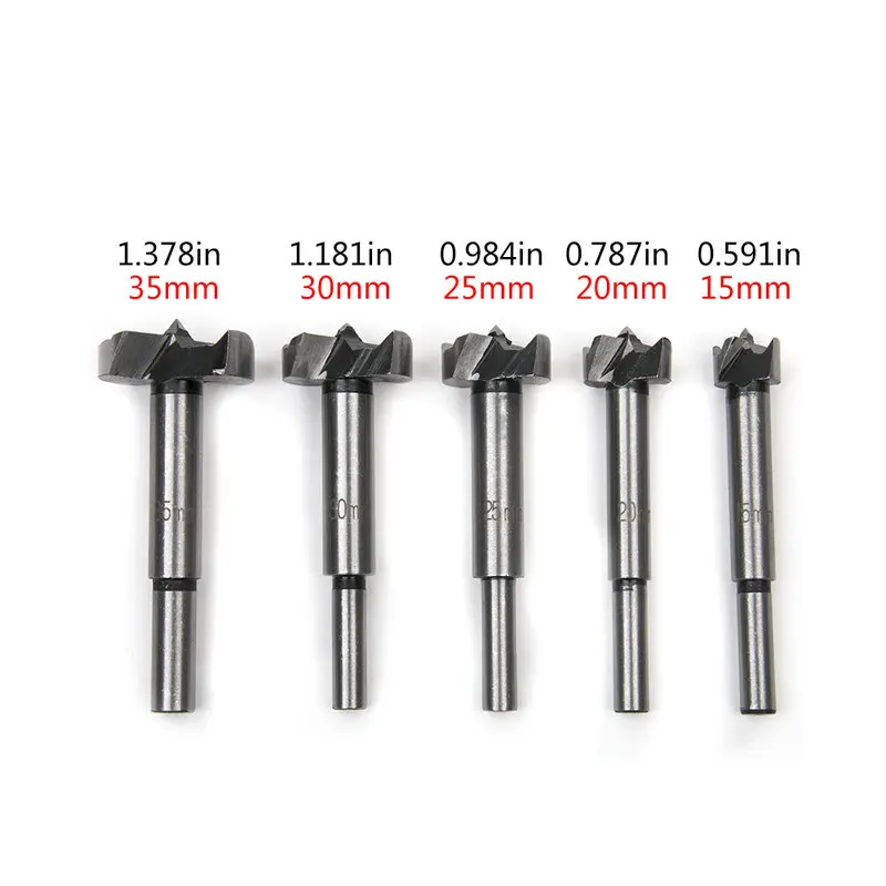 5PCS 15-35MM 16 шт./компл. бит пустотелого сверла диаманта Профессиональный Форстнер ДЕРЕВООБРАБОТКА Кольцевая пила для резки по дереву для вращающихся инструментов от 15 до 35 мм инструменты дрель - Цвет: 5PCS 15-35MM