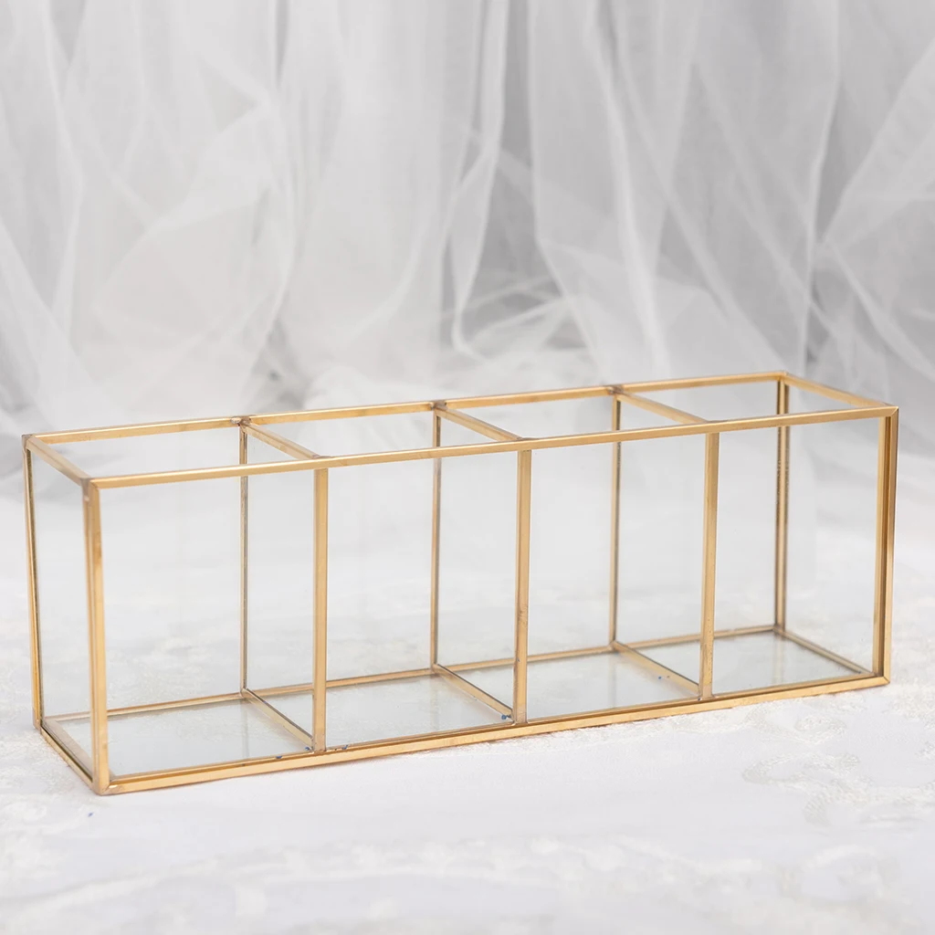 Прозрачный стеклянный держатель для кистей макияжа чехол хранения косметики