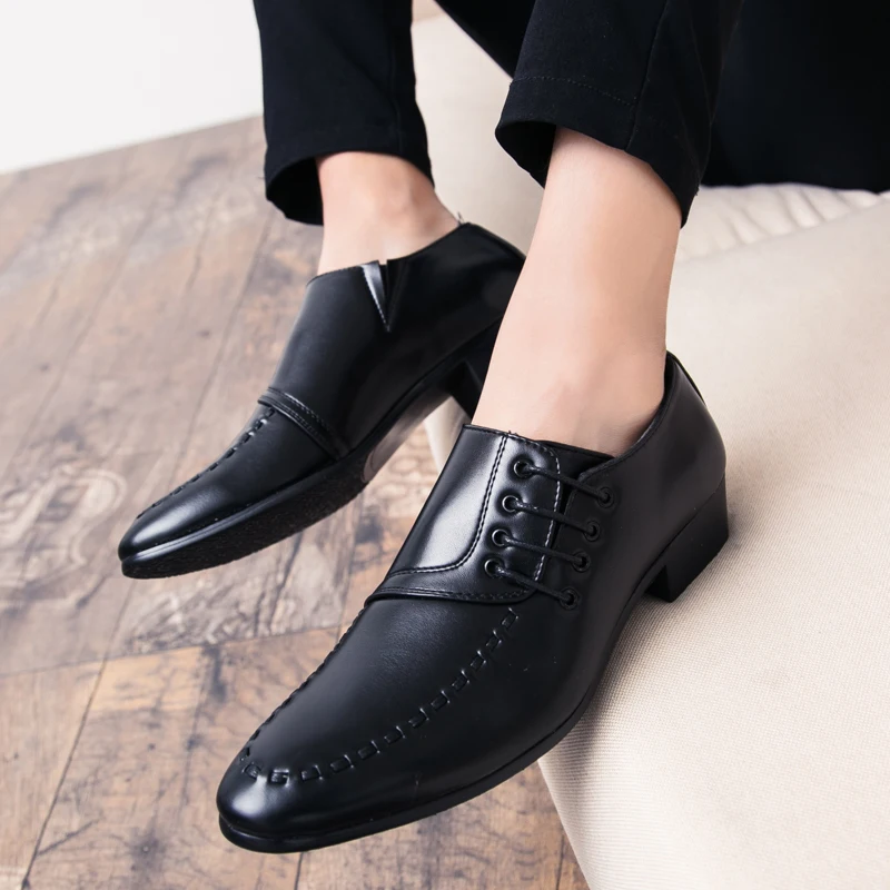 

Men's shoes spring and autumn young hairstylist nightclub Korean version British foot set casual pointed shoes men's shoes