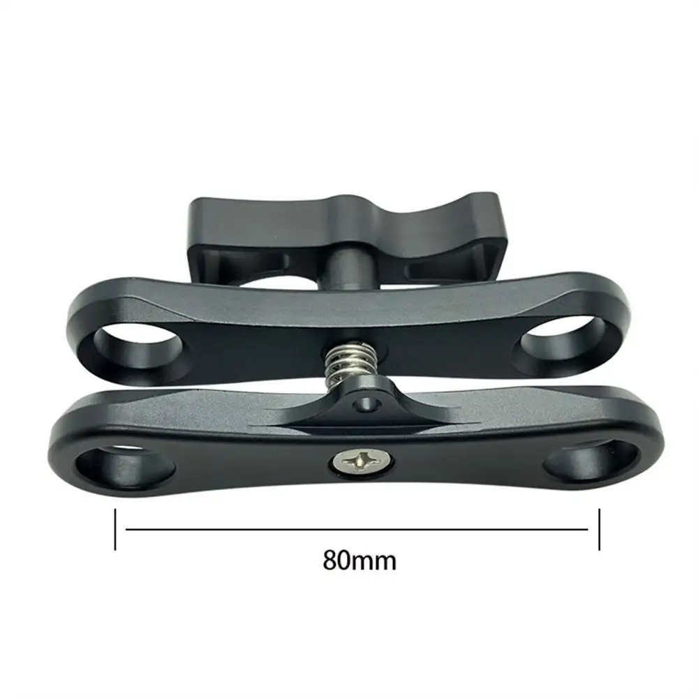 flat 80mm BGNing шариковый зажим для подводной камеры 2 отверстия длинный зажим-бабочка " шаровая Головка для подключения стробоскопа/видео светильник к корпусу - Цвет: flat 80mm