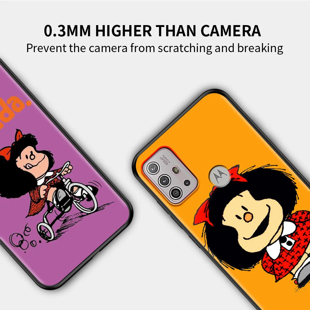 for motorola one fusion case for moto g10 g9 g8 plus play power one g20 g30 g40 g50 g60 edge 20 phone shell anime cute mafalda free global shipping