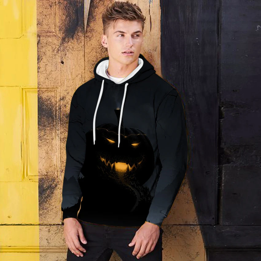 

Свитер осень-зима новинка триллер свитер для Хэллоуина мужской повседневный спортивный пуловер с капюшоном и 3d-цифровой печатью