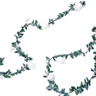 6 метров 40 светильник s моделирование зеленые листья ротанга Роза цветок лоза украшение комнаты светодиодный светильник украшение шнура DIY ВЕНОК