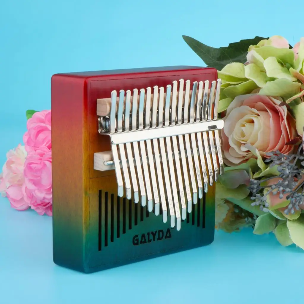 

17 Keys Kalimba Mahogany Wooden Rainbow Thumb Piano Mbira Keyboard Instrument Tool Set Kit Gift for Adults Kids Music Lover