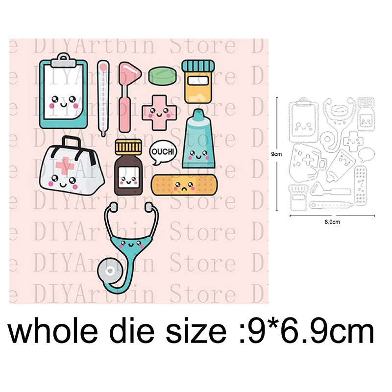 

metal cutting dies cut die stethoscope medical instrument decoration Scrapbook craft paper knife mould blade punch stencils dies