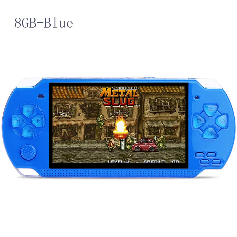 Blue X6 классический портативный игровой плеер ТВ Видео игры консоль Ретро 8 Гб 4,3 дюймов экран для игра для PSP, камеры, видео, MP4, MP5 - Цвет: Blue