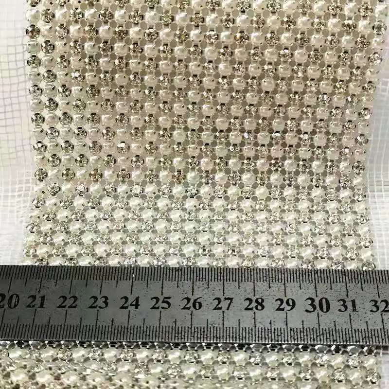 5 ярдов/рулон 24 строк мм Стразы сетка Прозрачный С кристалалми и стразами отделка
