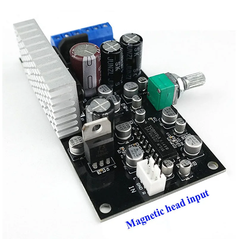 Плата предварительного усилителя TA7668 + TA7240 с магнитной головкой провод |