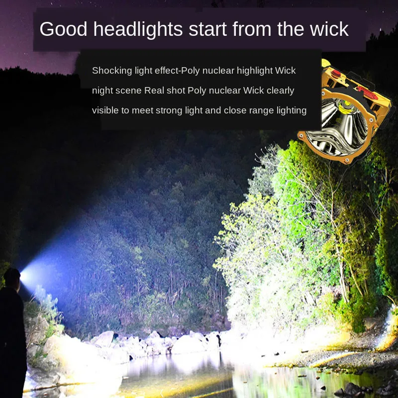 LED Headlamp High Light Long Shot Rechargeable Waterproof Super Bright Night LightMine Lamp Outdoor Household Flashlight | Лампы и