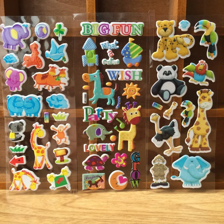 10 шт. 3D наклейки для животных игрушки детей на скрапбуке телефон ноутбук подарки