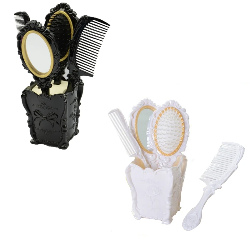 

4Pcs/Set Hair Brushes Comb Set with Mirror Wet/Dry Curly Styling Tool
