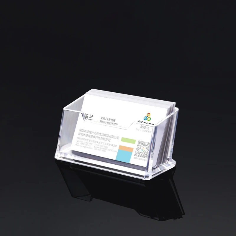 Настольная визитница для офиса прозрачная акриловая подставка визиток