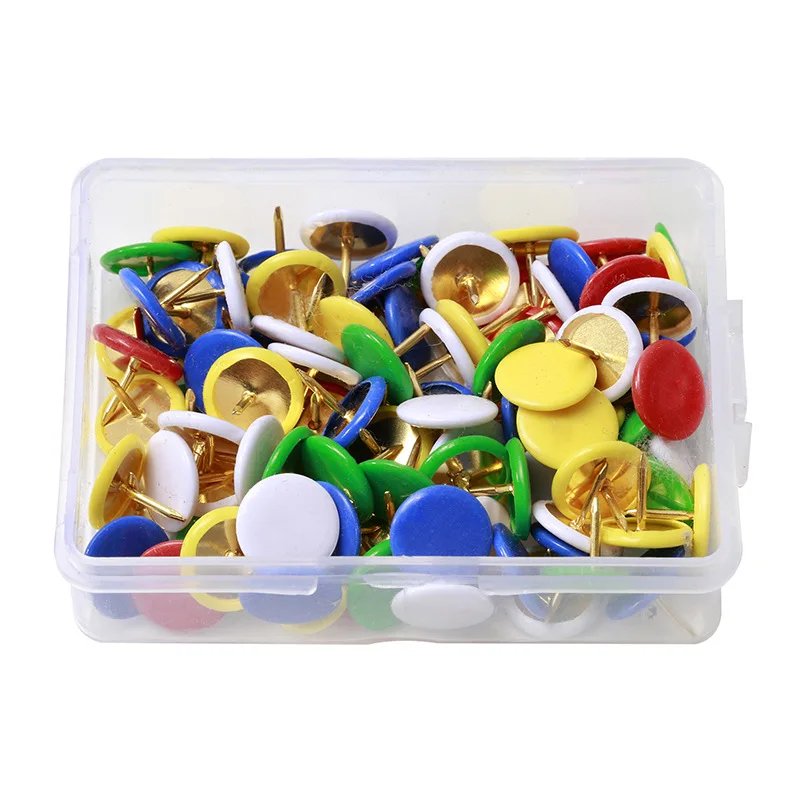

200/100pcs/box Map Tacks National Flag Glue Thumbtack Push Pins Notice Board Markers