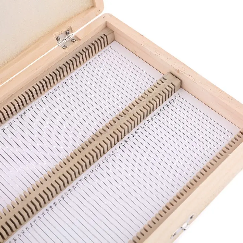 

100-Places Digital Microscope Slides Storage Box Biological Wooden Piece Case
