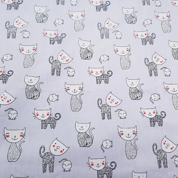 50x80cm cat Милые кошки Дети саржа хлопок ткань хлопок Лоскутная Ткань, DIY шитье стеганое жир четверти материал для ребенка и ребенка - Цвет: 50x80cm cat