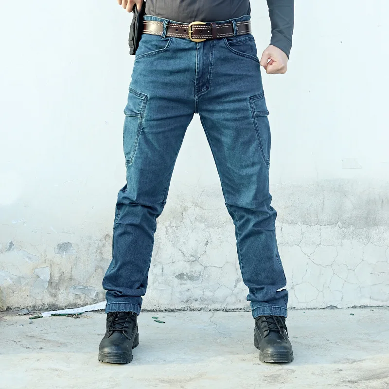 

2020 Mens Military Tactical Jeans Work Clothes Multi-pockets Cargo Pants Outdoor Sports Wear-resistant Jeans Combat Army Pants