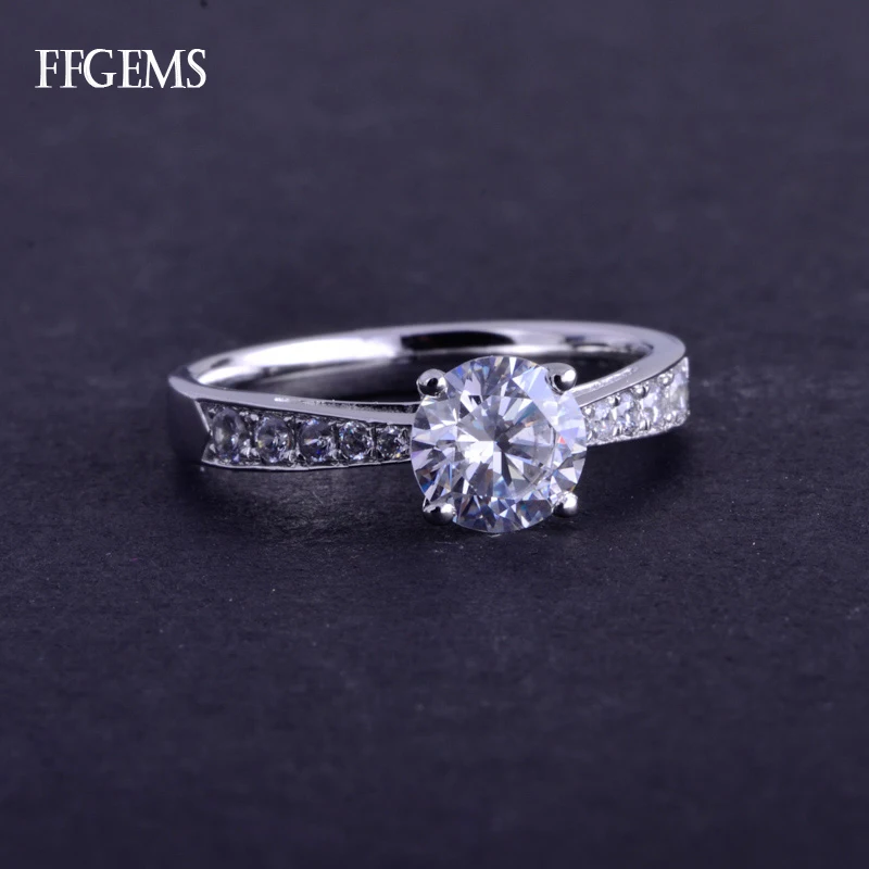FFGems реальные 10K золото кольцо Стерлинговое Муассанит 1Ct D цвет превосходной резки