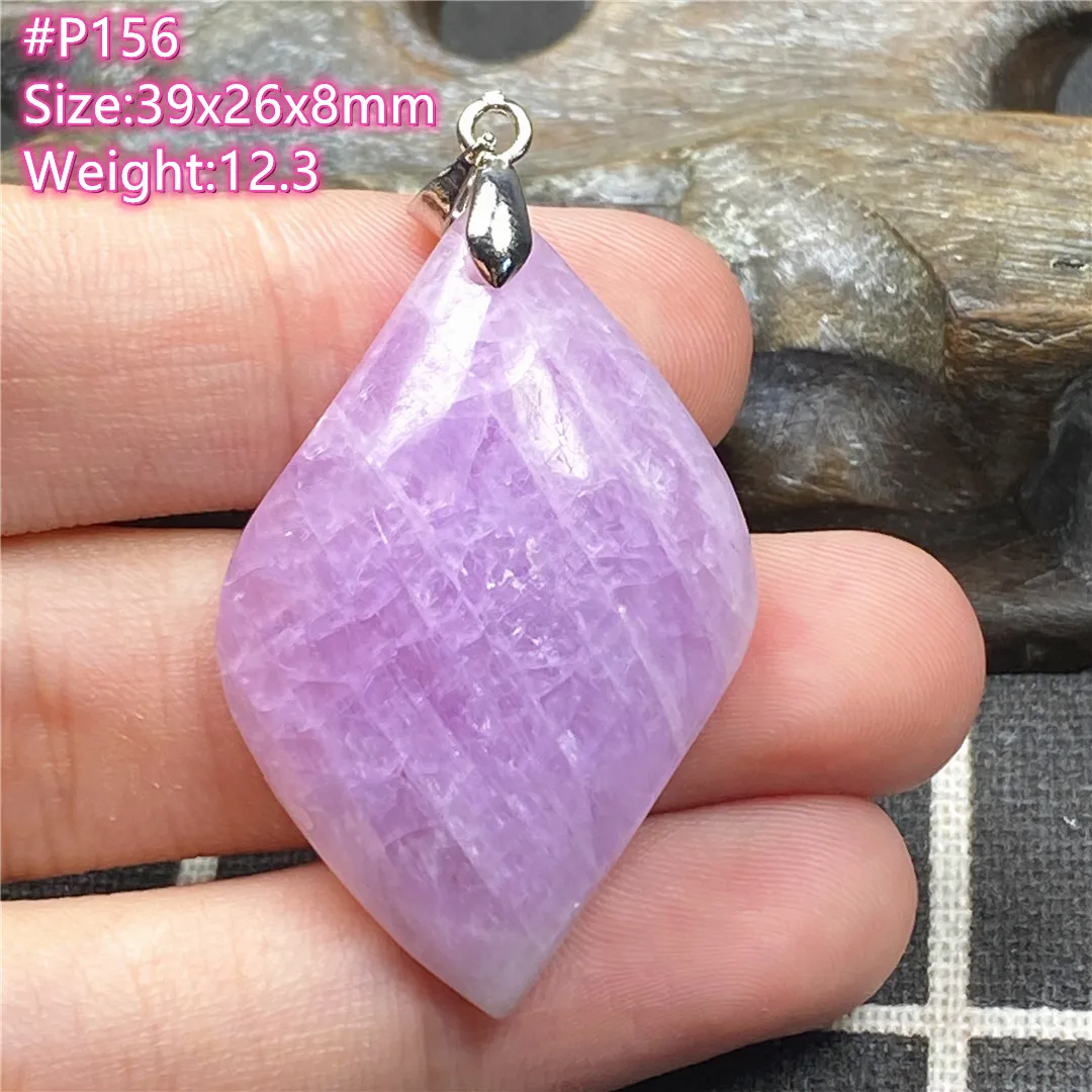 Кулон из натурального фиолетового камня кунцит для женщин мужчин кошачий глаз