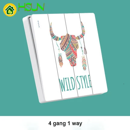 4gang 1way Тип 86 Бытовой Настенный животных розетка с переключателем на возраст 1, 2, 3, 4, 1 канал, 2 варианта ividuality творчество декоративная панель 1 3 5 отверстий розетка - Цвет: 4gang 1way