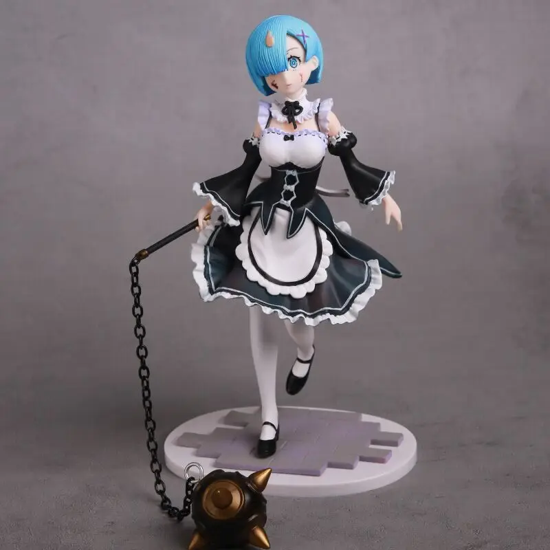 

21cm Anime Figure Re:ZERO Starting Life in Another World Rem And Ram Meteor Hammer PVC Action Figure Collection Model Doll Gift