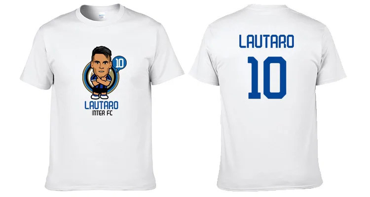 Новинка года; Romelu Lautaro 10 inter milan; футболка с героями мультфильмов; хлопковая футболка с короткими рукавами для фанатов; подарок - Цвет: 2