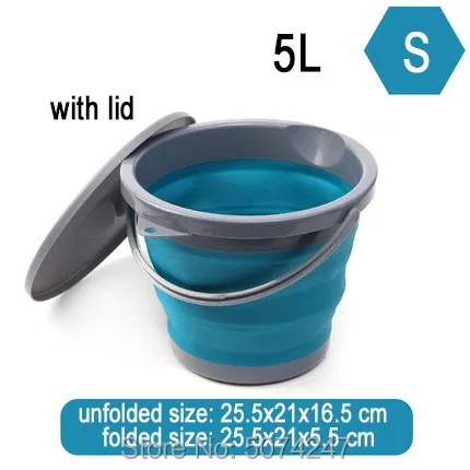 Складное ведро 5л/10л портативное домашнее дорожное уличное складное рыболовное