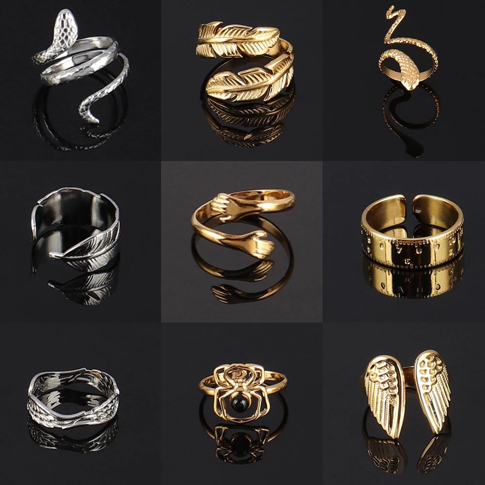 

Anillo animal Stainless Steel men ring free shipping Adjustable Rings for Women Couple Jewelry Wholesale Wedding Rings Gifts