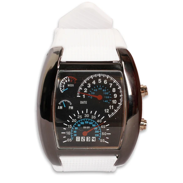 Мужской военный светодиодный цифровой кварцевые наручные часы с подсветкой