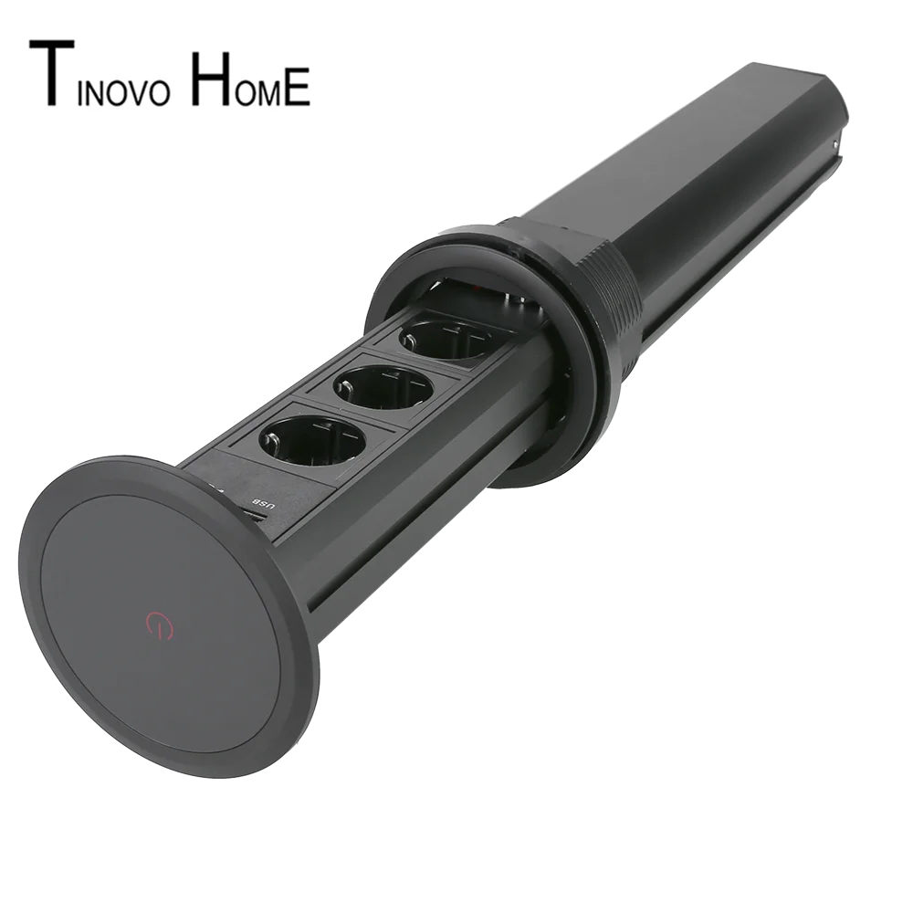 Матовый черный сенсорный выключатель электрическая настольная розетка с