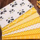 Желтая панда, волнистые звезды, для шитья, лоскутное шитье, четвертинки жира, лоскутное шитье, Детская Ткань Домашний текстиль, саржевая хлопчатобумажная ткань Tecido