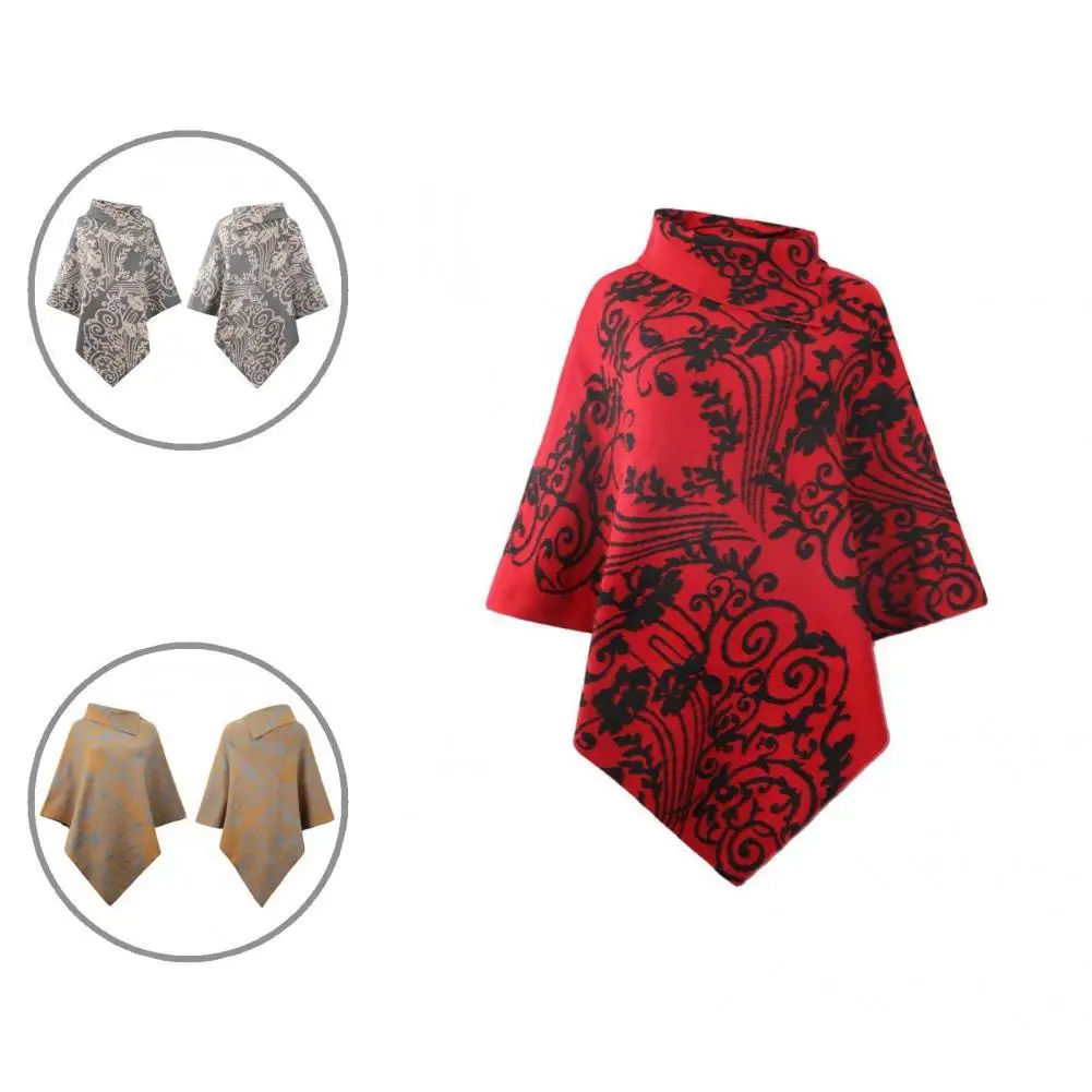 

Vintage Temperament Irregular Hem Cape Coat Coat Female 3/4 Sleeve