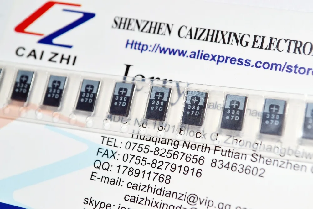 10 шт. поверхностный монтаж танталовые полимерные конденсаторы 2R5TPE330M9 2 5 В 330 мкФ