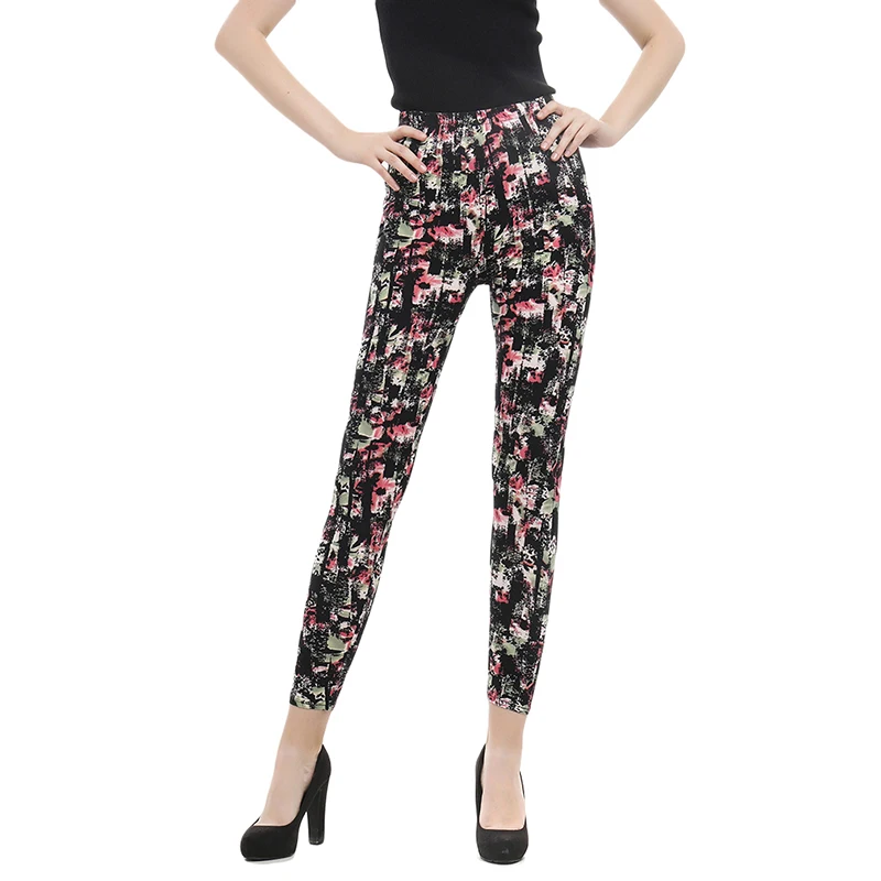 Женские леггинсы для фитнеса весна-осень 2020 полосатые в клетку с принтом женские