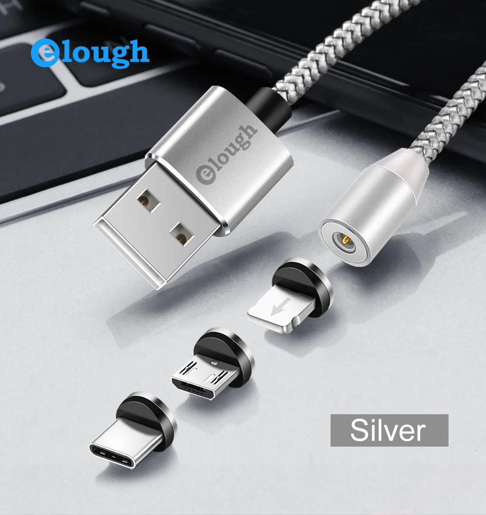 Elough El360 Магнитный зарядный Usb C кабель для iPhone 7 plus зарядное устройство мобильного телефона магнит зарядное устройство Micro USB кабели Тип C провод