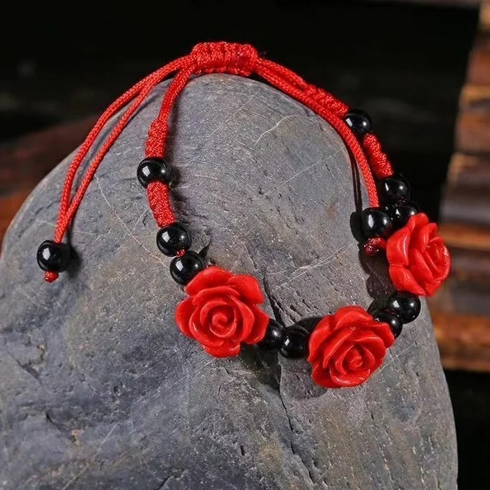 

Декоративный лакированный браслет Zhu в виде цветка Cinnabar, изысканная ручная работа, простые ювелирные изделия, оптовая продажа