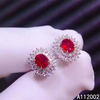 kjjeaxcmy fine jewelry natural ruby 925 sterling silver women gemstone earrings new ear studs support test fashion hot selling