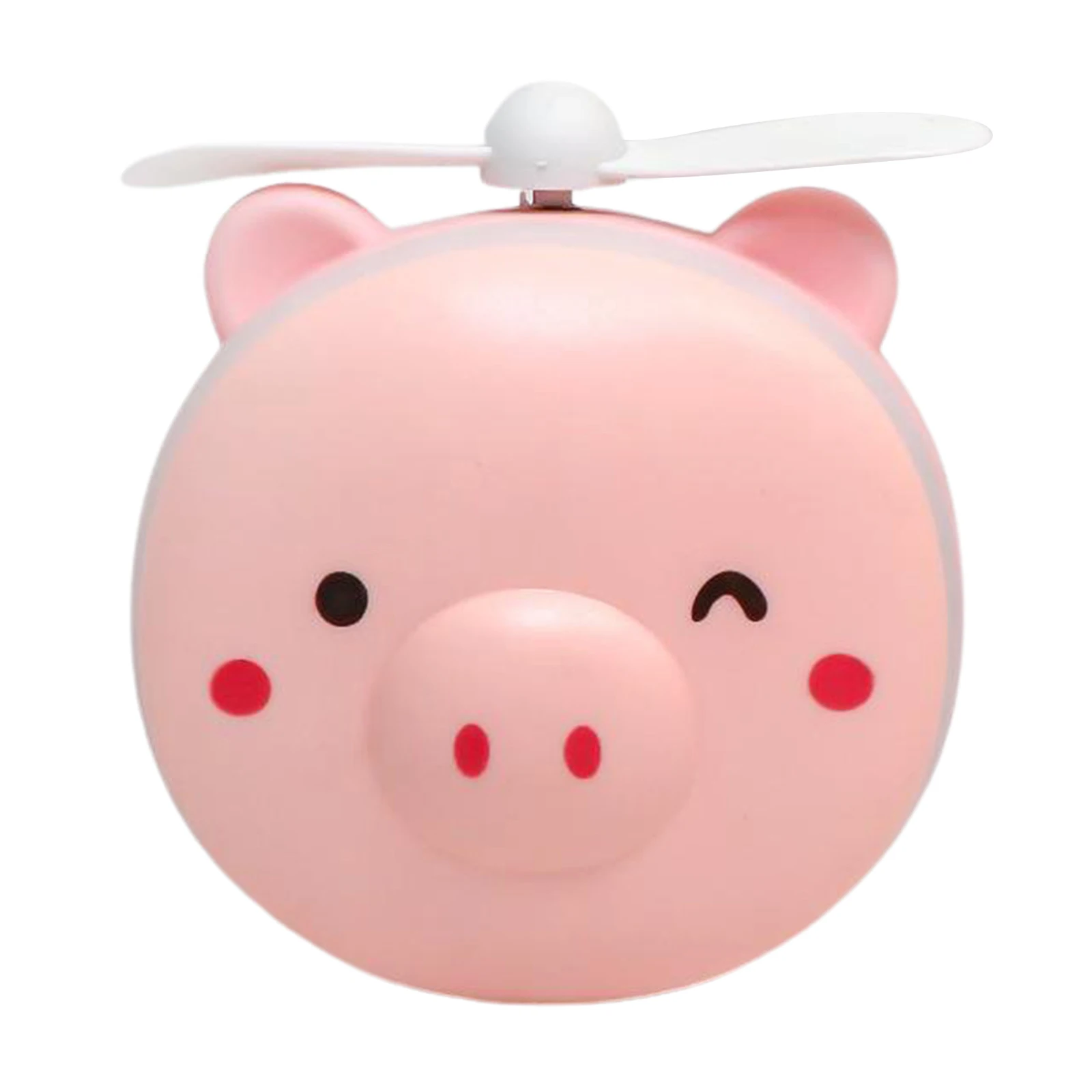 

USB Rechargeable 3in1 Cartoon Cute Piggy Mini Cosmetic Mirror Compact Portable Pocket Makeup Mirrors Cooling Fan Light Handheld