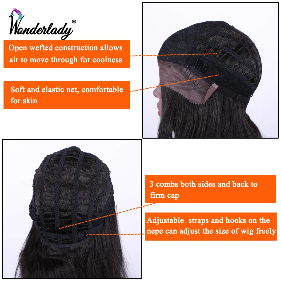 WonderLady 20 дюймов Волнистые Синтетические парики для чернокожих женщин натуральные