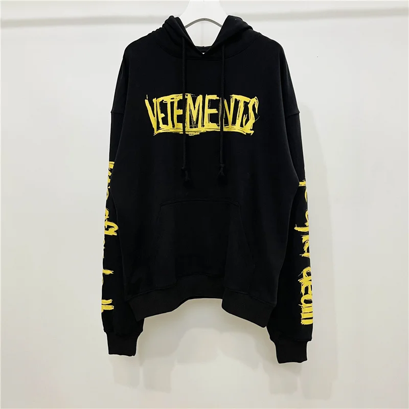 

Толстовка с капюшоном для мужчин и женщин, свитшот с графическим принтом в стиле граффити, оверсайз, модель VTM, 2021fw, 1:1