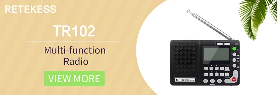 Retekess TR103 карман портативное мини-радио FM/MW/SW Цифровая настройка радио 9/10 кГц MP3 музыкальный плеер с Перезаряжаемые Батарея