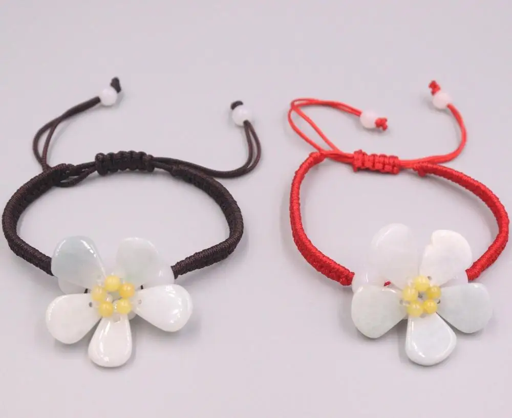 

New Hand Knitted Bracelet Width 30mm Colouful Flower Jardite Bracelet 16-20cm