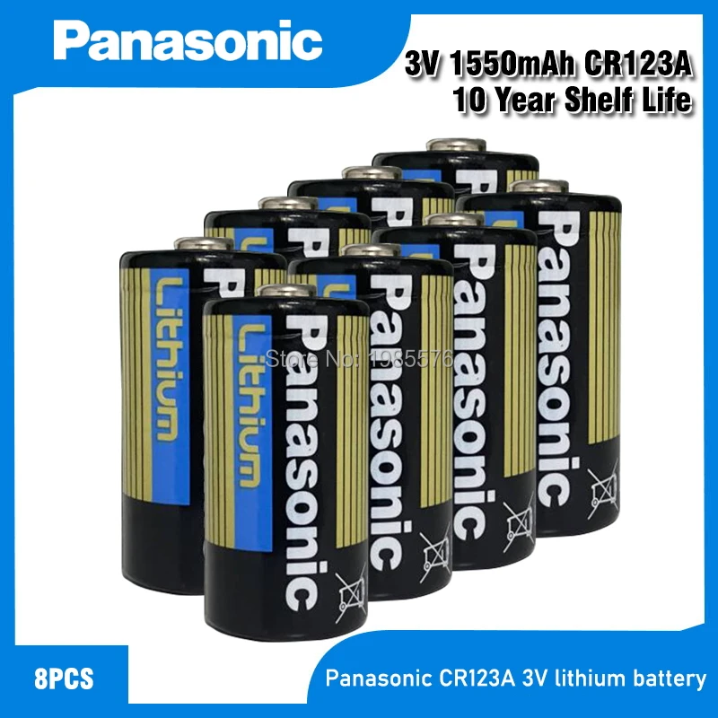 

Оригинальный литиевый аккумулятор PANASONIC CR123A CR123 123A CR 123 A123 CR17345 16340 3 в для камеры, фонарика, сухих элементов, 8 шт.