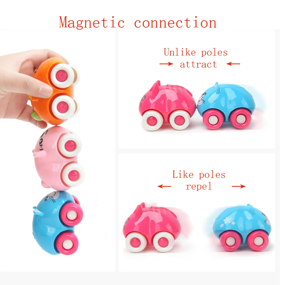 Нажимной автомобиль магнитное соединение раздвижные игрушки набор милый