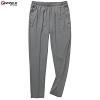 wwkk men running casual sport pants with zipper pockets football training joggings sweatpants basketball hiking trousers
